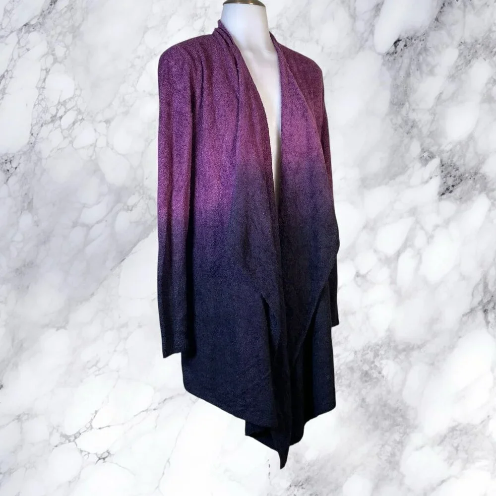 Barefoot Dreams Ombre Calypso Wrap Cardigan Sweater S/M Purple Bamboo